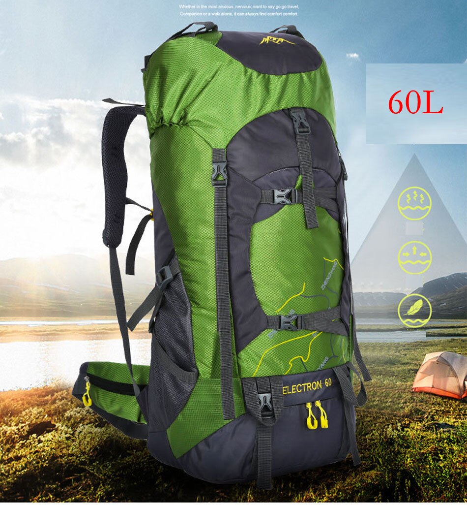 Hot 60L Outdoor Backpack Men Women Camping Hiking Sport Bag Waterproof Mountaining Trekking Climbing Cycling Travel Bag Rucksack