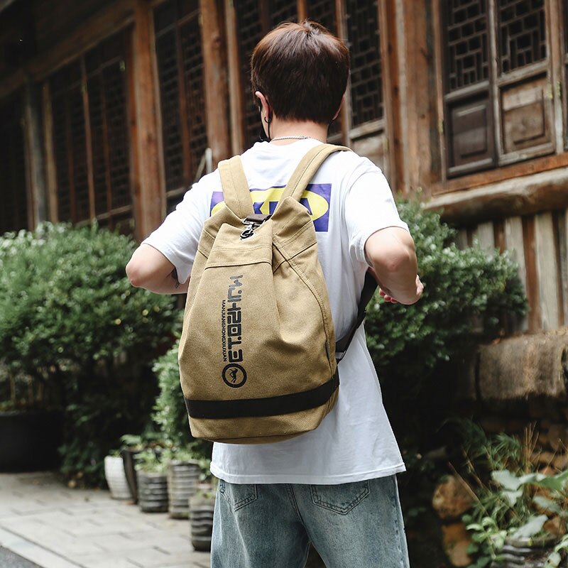 Vintage Bucket Travel Backpack Men Women Large Capacity Waterproof School Laptop Shoulder Bags Leisure Card Pocket Tote Bagpack