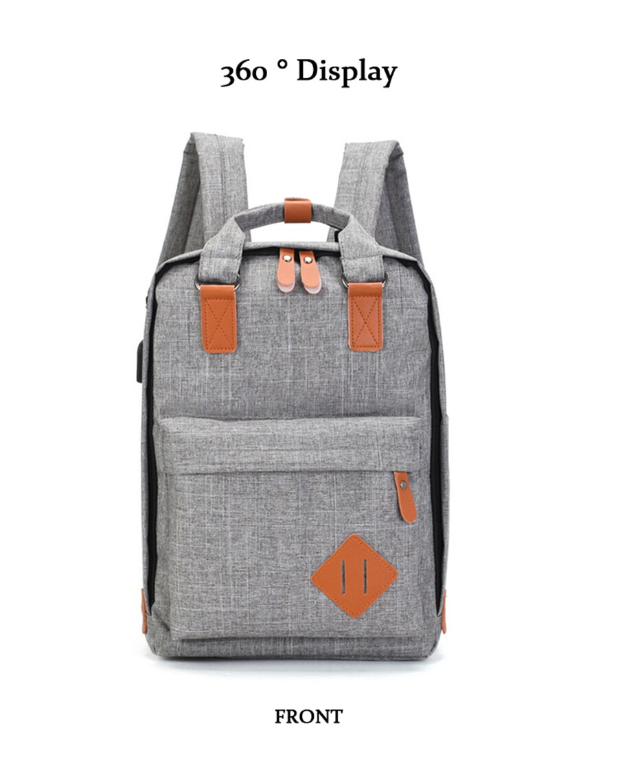New Three-Piece USB Charging Bag Men Women 15.6 Inch Laptop Backpack Fashion School Bags Large Capacity Multifunction Travel Bag