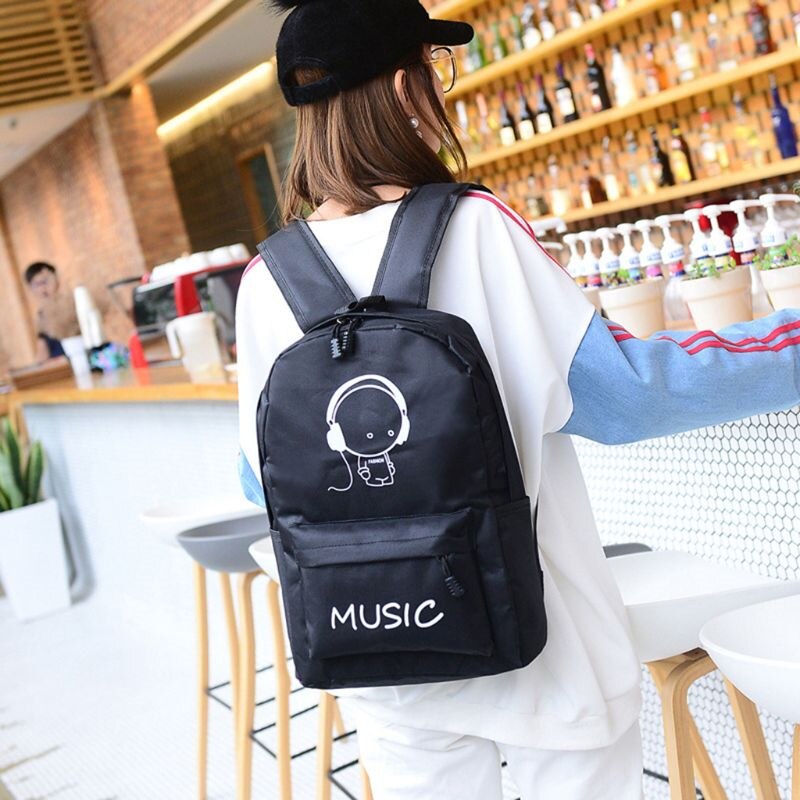 Fashion Luminous Backpack Nylon Lightweight Casual Daypack For Teenage Girls Student School Bag Travel Shopping Backpacks Female