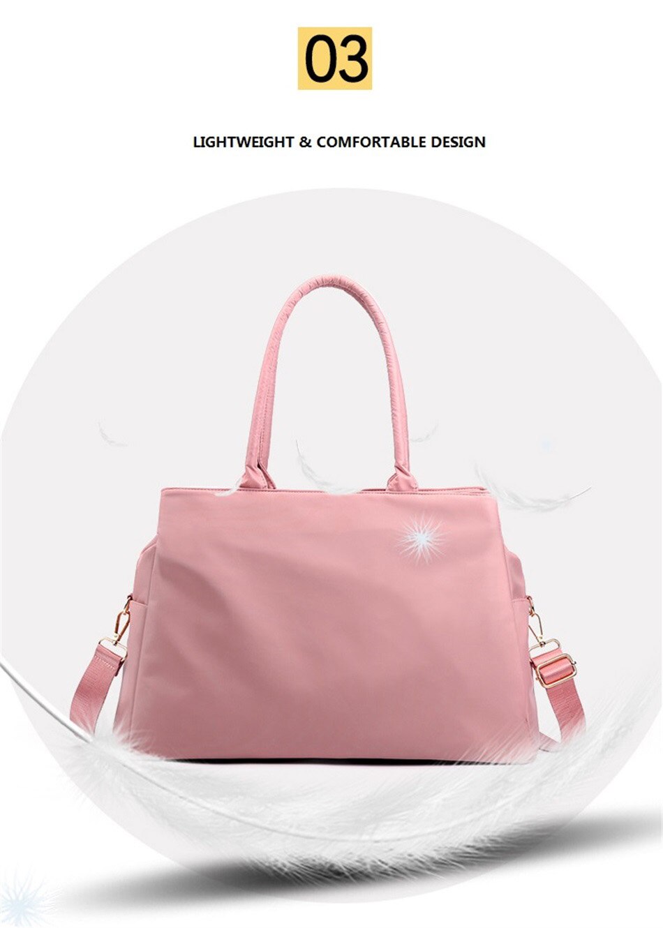 Casual Nylon Cloth One Shoulder Travel Bag Female Fashion Simple Sports Fitness Handbag Large Capacity Solid Color Crossbody Bag