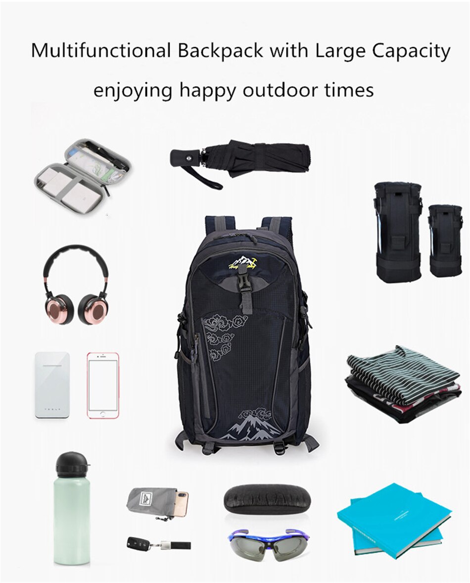 Outdoor Travel Camping Backpack Men Women Softback Nylon Mountaineering Hiking Backpacks Waterproof Larger Capacity Sports Bags