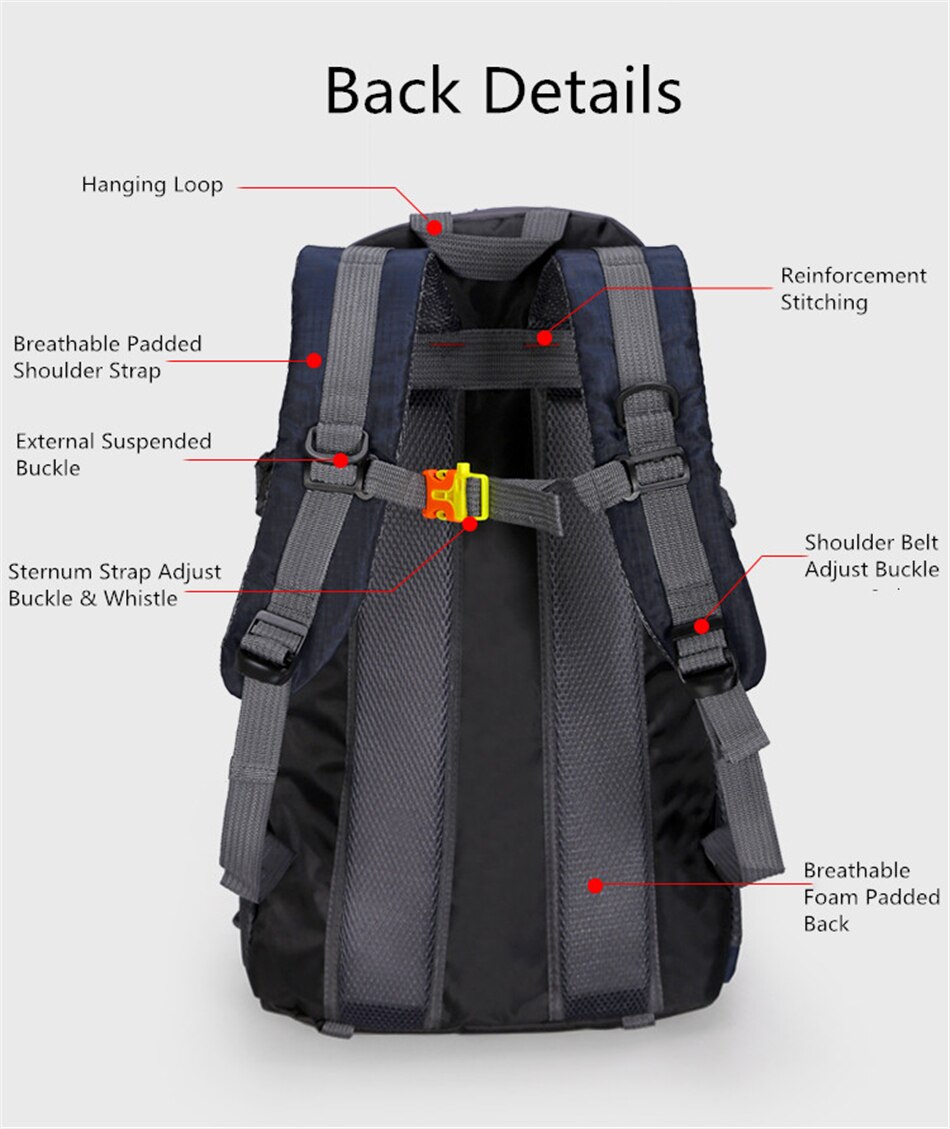 Outdoor Travel Camping Backpack Men Women Softback Nylon Mountaineering Hiking Backpacks Waterproof Larger Capacity Sports Bags