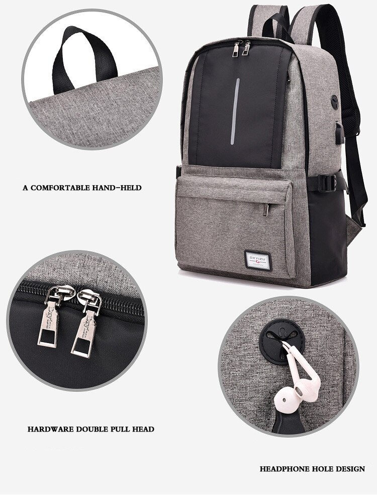 New USB Charging Backpack Men Women Multi-functional Travel Business 15.6 Inch Laptop Backpacks School Bags For Teenagers Unisex