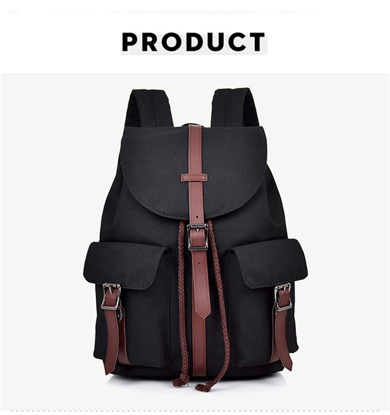 Canvas School Bags Women Waterproof Casual Large Capacity Vintage Backpack Teenagers Unisex Student Shopping Travel Shoulder Bag