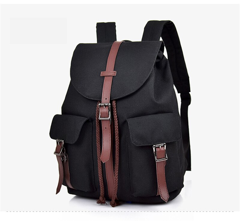 Canvas School Bags Women Waterproof Casual Large Capacity Vintage Backpack Teenagers Unisex Student Shopping Travel Shoulder Bag
