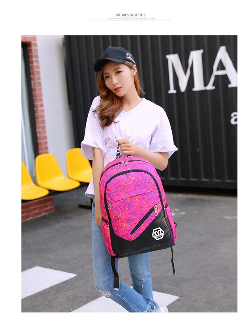 Quality Nylon School Bags Fashion Camouflage Kids Backpack For Teenagers Girls Boys Schoolbag Three-piece Travel Laptop Backpack