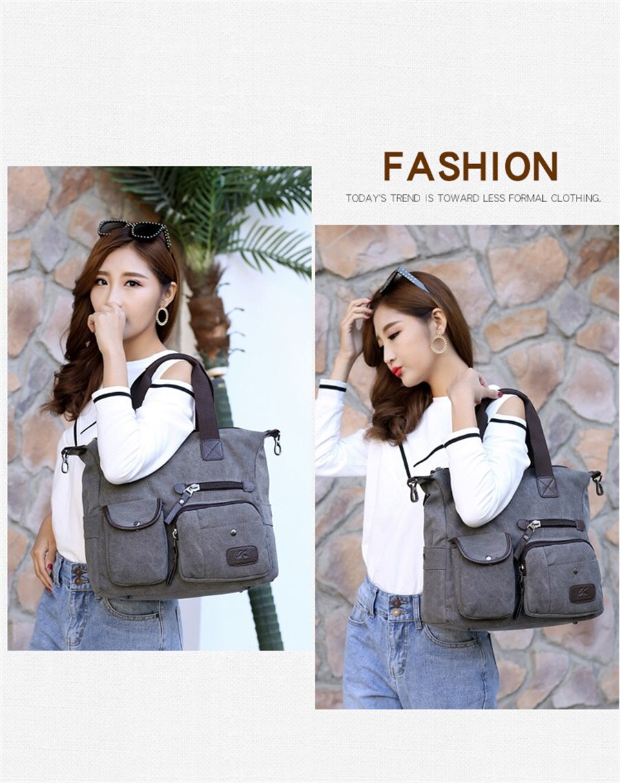 2019 High Quality Canvas Woman Bags Portable Retro Style Canvas Bag Outdoor Travel Leisure Shopping Shoulder Woman Crossbody Bag