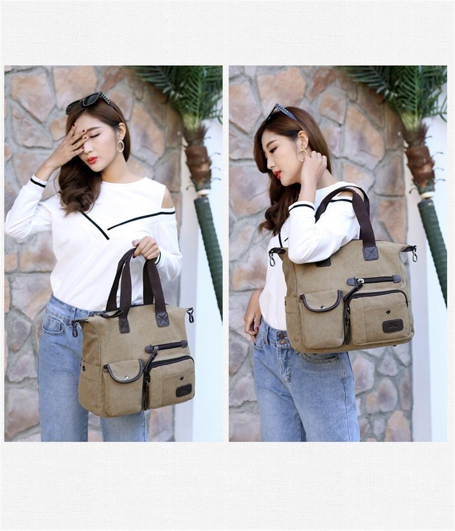 2019 High Quality Canvas Woman Bags Portable Retro Style Canvas Bag Outdoor Travel Leisure Shopping Shoulder Woman Crossbody Bag