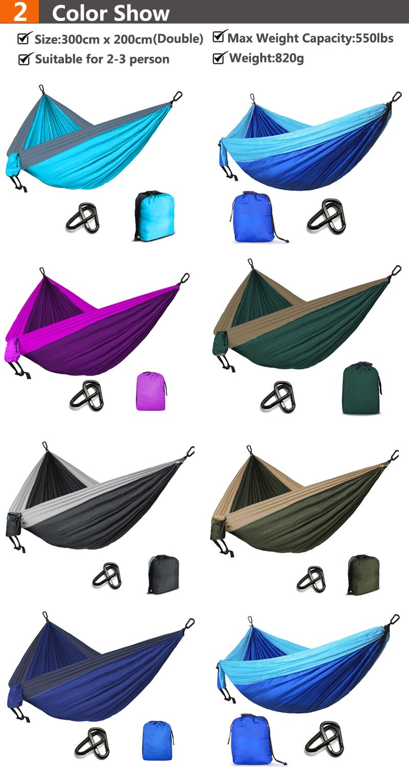 Camping Parachute Hammock Survival Garden Outdoor Furniture Leisure Sleeping Hamaca Travel Double Hammock 300*200cm