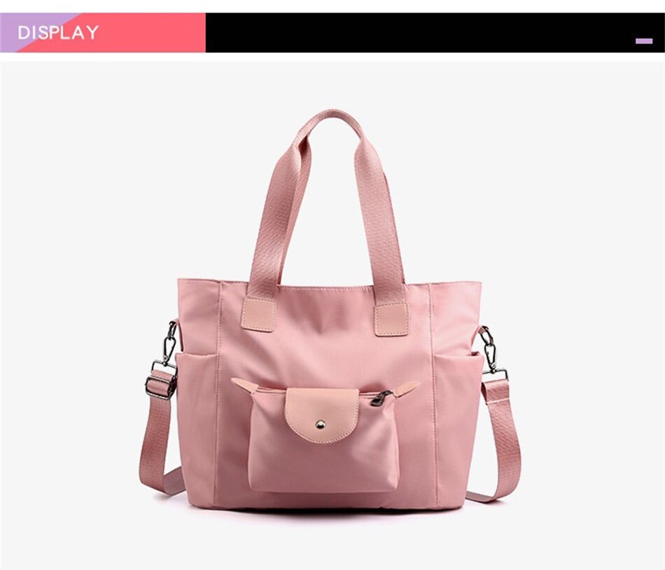 New Female Shoulder Bag High Quality Portable Crossbody Bags Large Capacity Solid Color Waterproof Nylon Fitness Travel Handbags