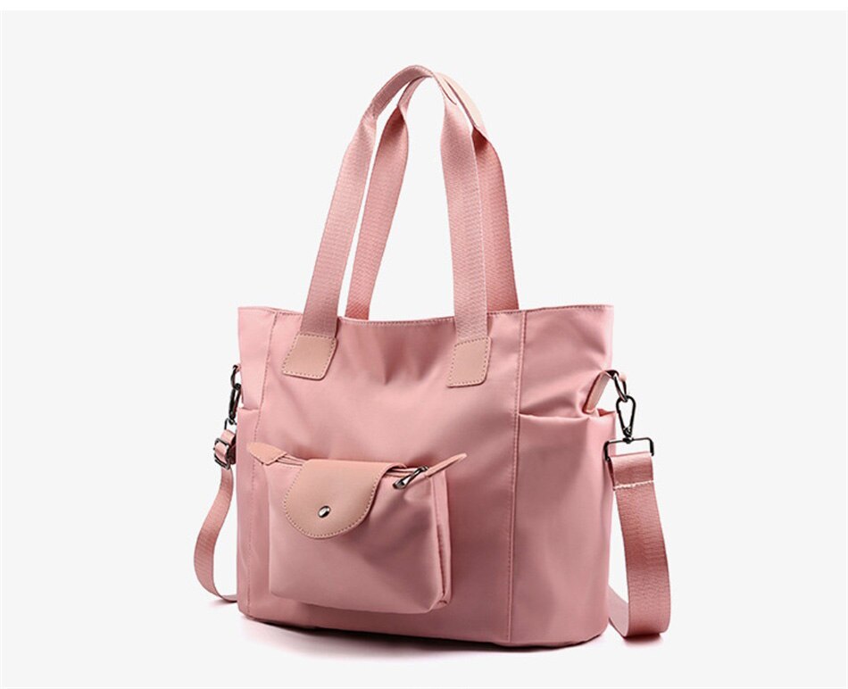 New Female Shoulder Bag High Quality Portable Crossbody Bags Large Capacity Solid Color Waterproof Nylon Fitness Travel Handbags