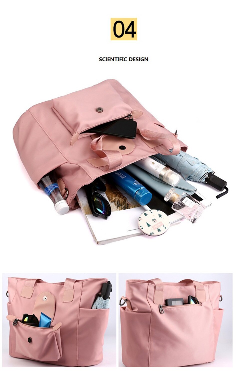 New Female Shoulder Bag High Quality Portable Crossbody Bags Large Capacity Solid Color Waterproof Nylon Fitness Travel Handbags