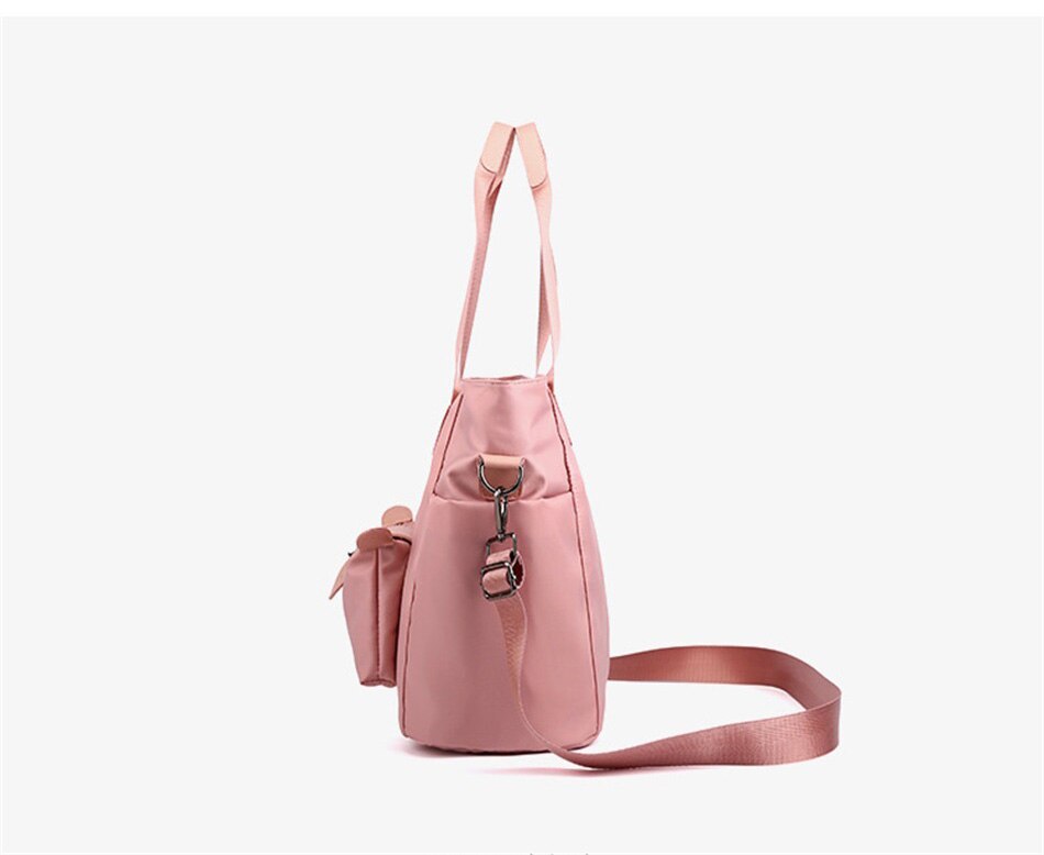 New Female Shoulder Bag High Quality Portable Crossbody Bags Large Capacity Solid Color Waterproof Nylon Fitness Travel Handbags