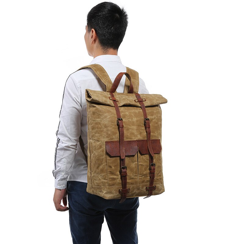 New 2020 Men Canvas Backpack Waterproof Tourist Retro College Large Capacity Bags Quality Casual Vintage Laptop Travel Rucksacks
