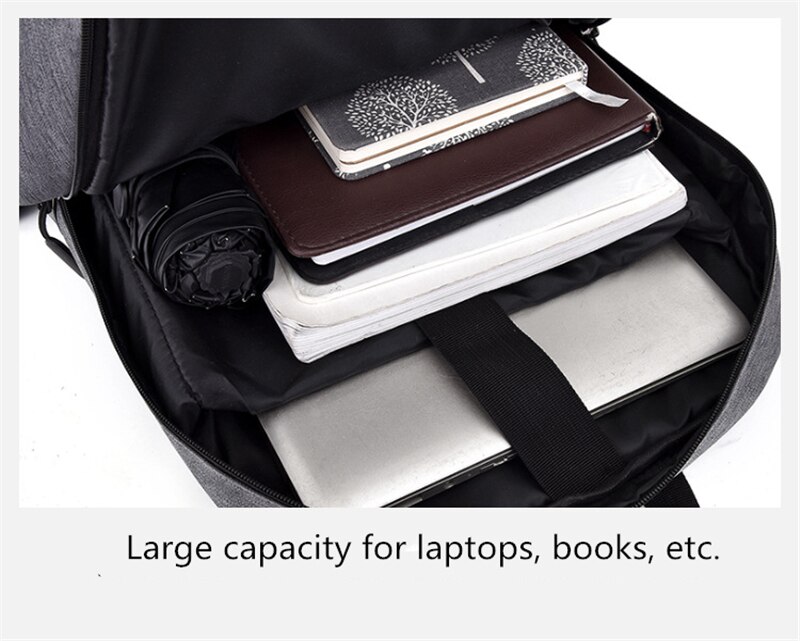 Men's Waterproof Laptop Backpack Large Capacity Business Casual Travel Backpacks Male USB Charging Fashion Teenagers School Bags