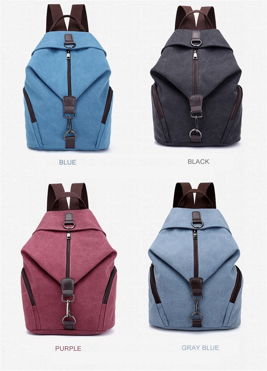 New In 2019 Korean Version Female Backpack Middle School Student Canvas Backpack Fashion Leisure Short-Distance Travel Backpack