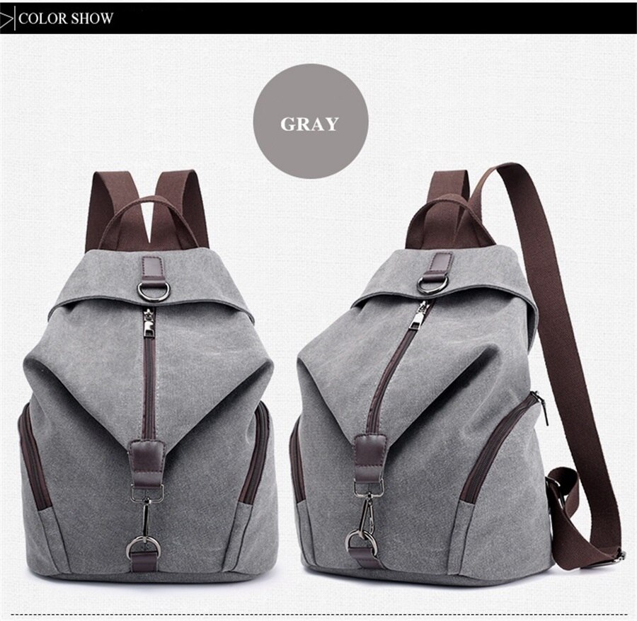 New In 2019 Korean Version Female Backpack Middle School Student Canvas Backpack Fashion Leisure Short-Distance Travel Backpack