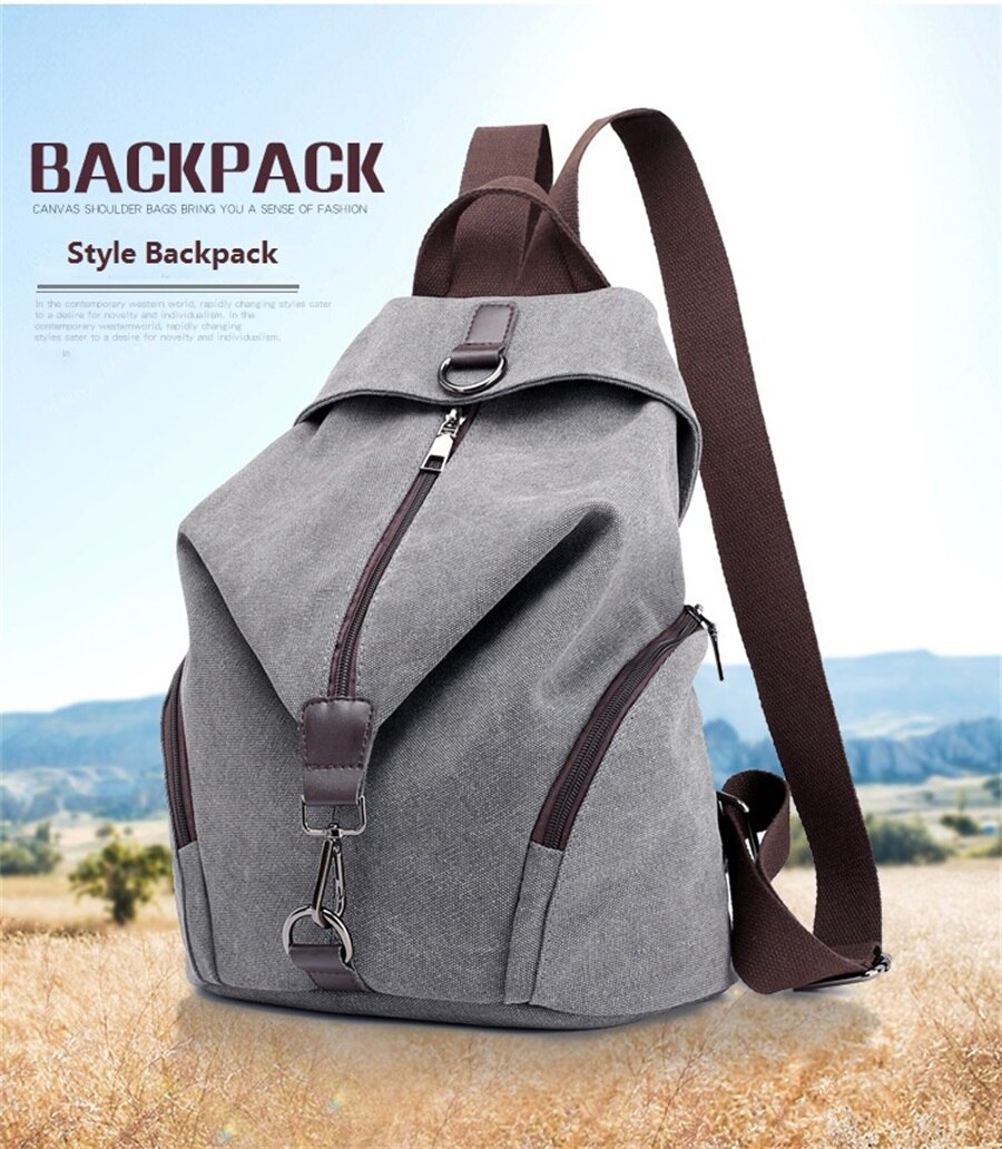 New In 2019 Korean Version Female Backpack Middle School Student Canvas Backpack Fashion Leisure Short-Distance Travel Backpack