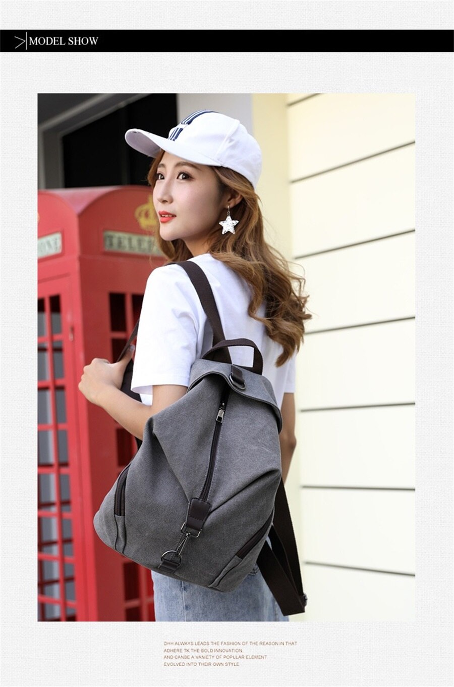 New In 2019 Korean Version Female Backpack Middle School Student Canvas Backpack Fashion Leisure Short-Distance Travel Backpack
