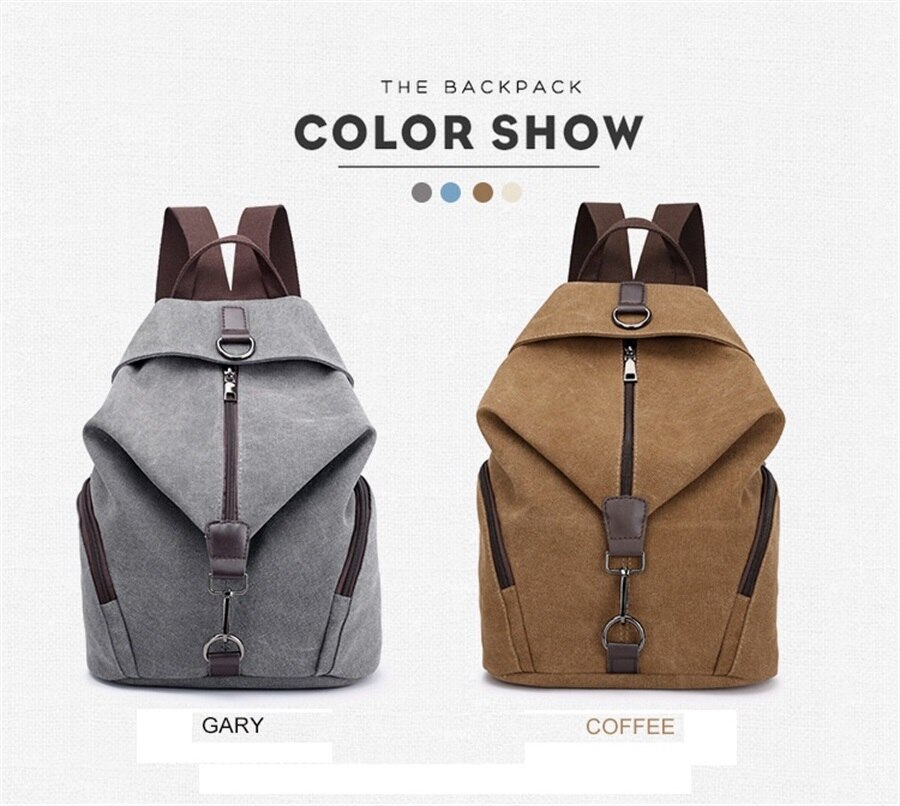 New In 2019 Korean Version Female Backpack Middle School Student Canvas Backpack Fashion Leisure Short-Distance Travel Backpack