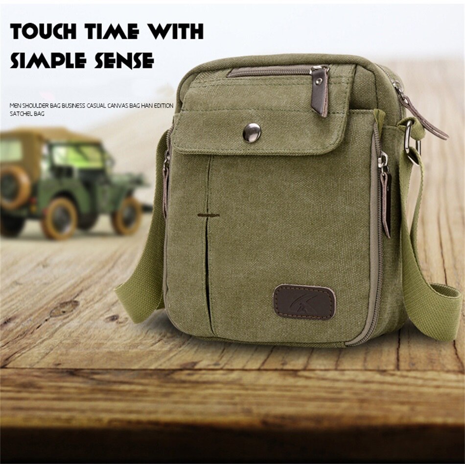 Outdoor Multi-function Travel Bag Mens High Quality Casual Crossbody Bag Folding Front Pocket Mens Shoulder Business Canvas Bags
