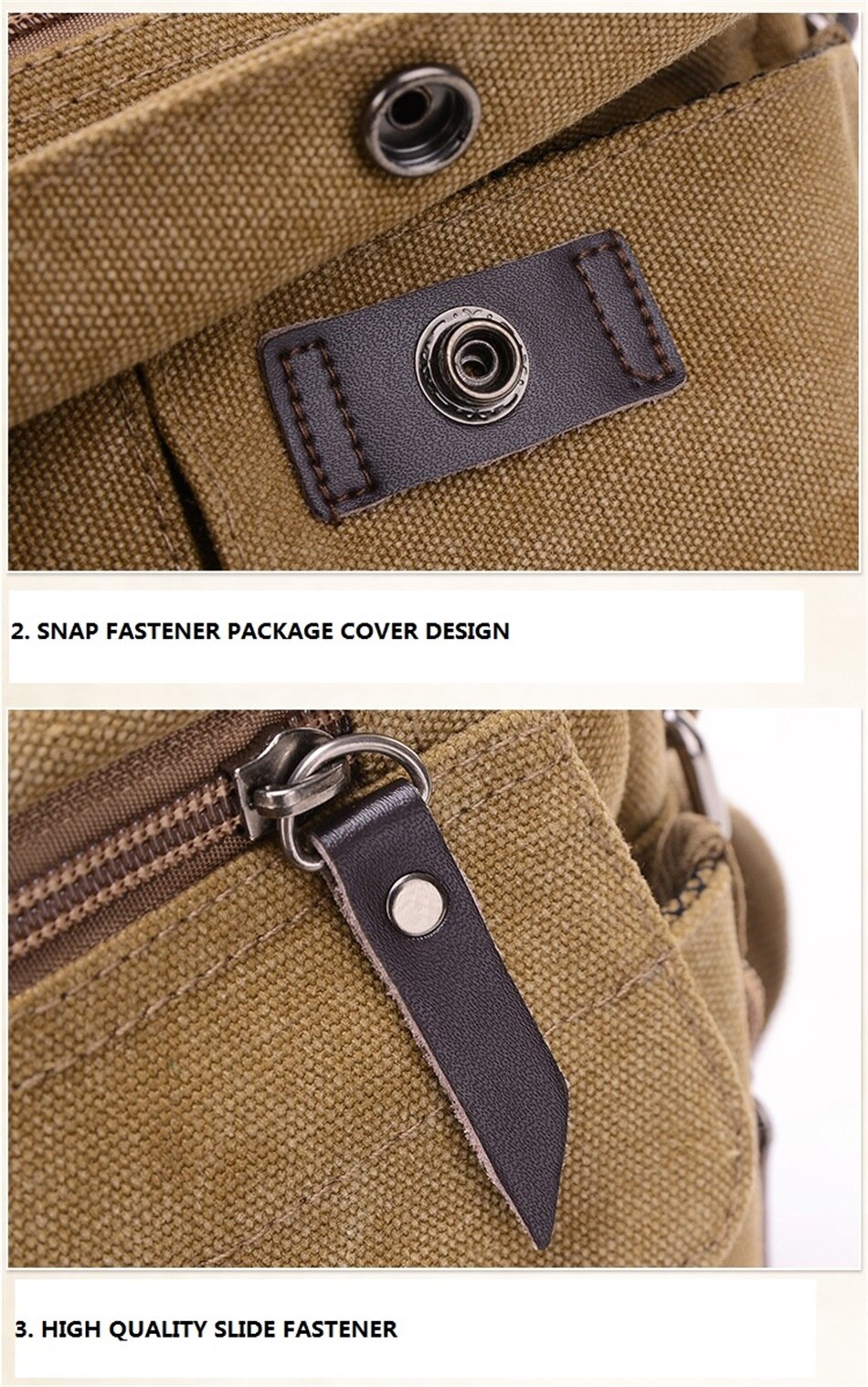 Outdoor Multi-function Travel Bag Mens High Quality Casual Crossbody Bag Folding Front Pocket Mens Shoulder Business Canvas Bags