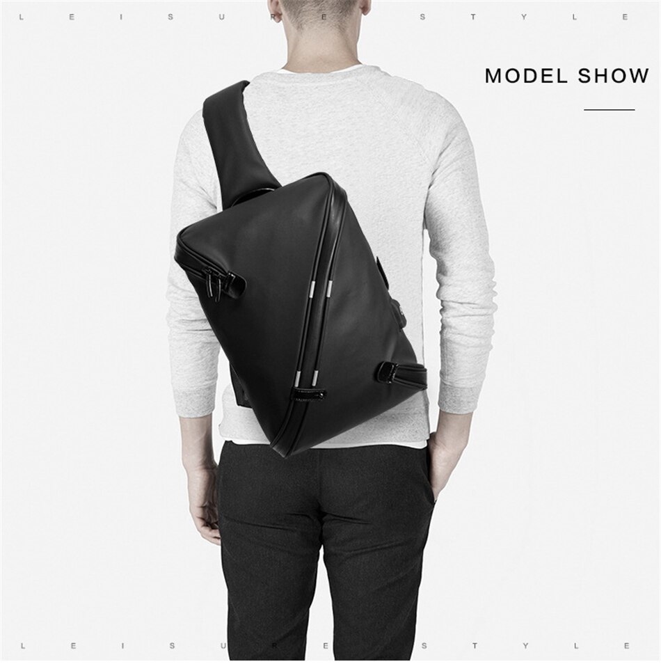 Business Male Sport Travel Chest Bag Waterproof Dust-proof Large Capacity Shoulder Bag USB Charging Student Messenger Light Bags