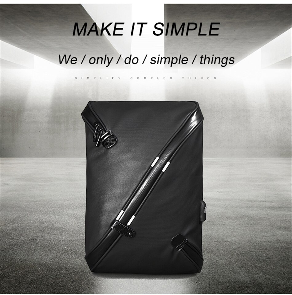 Business Male Sport Travel Chest Bag Waterproof Dust-proof Large Capacity Shoulder Bag USB Charging Student Messenger Light Bags