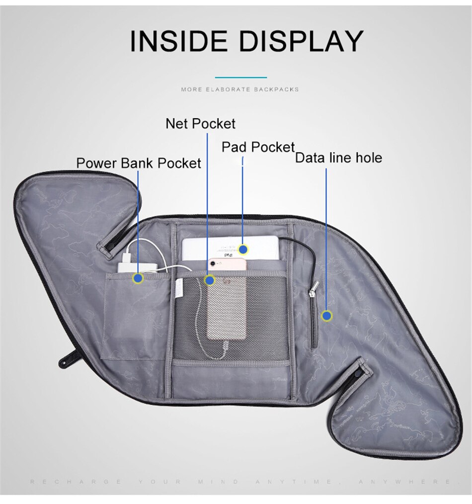Business Male Sport Travel Chest Bag Waterproof Dust-proof Large Capacity Shoulder Bag USB Charging Student Messenger Light Bags