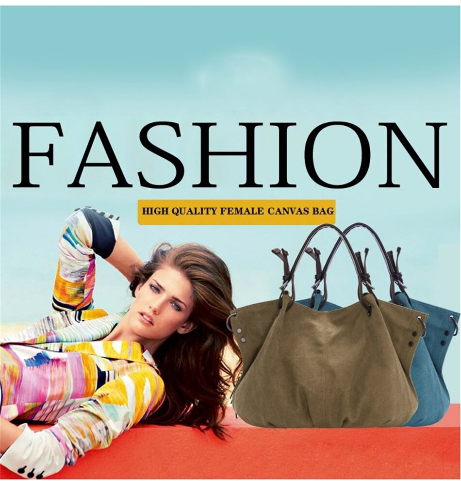 New Fashion Canvas Bag One Shoulder Crossbody Woman Bags Canvas Casual Single Shoulder Large Capacity Korean Fashion Female Bags