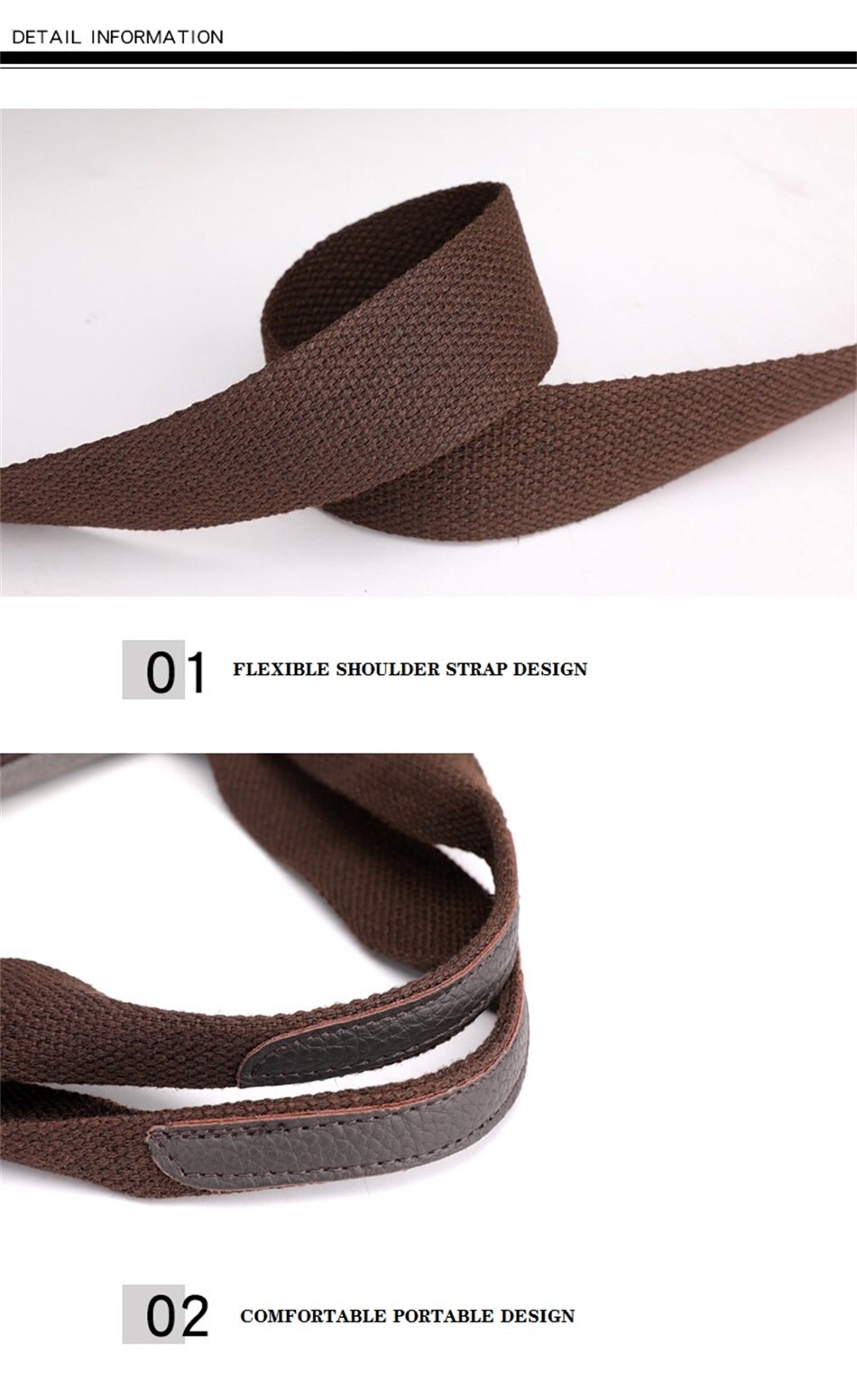 Vintage Element Canvas Large Capacity Crossbody Woman Bag Casual Shoulder Strap Detachable Tote Bag Shoulder Soft Fabric Handbag