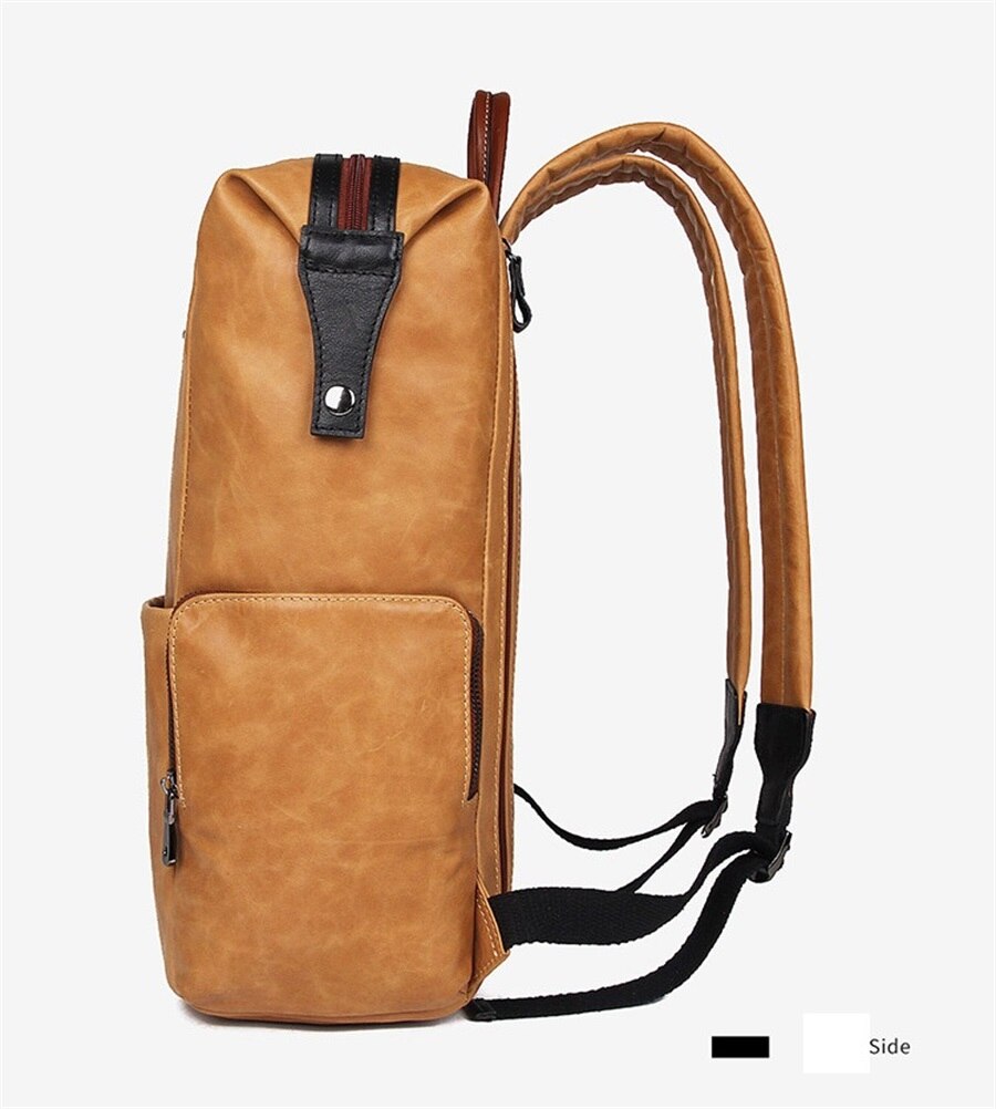 Leather Men Casual 17-Inch Laptop Backpack Travel Backpack Waterproof Men Top Quality Retro Genuine Cowhide First Layer Knapsack