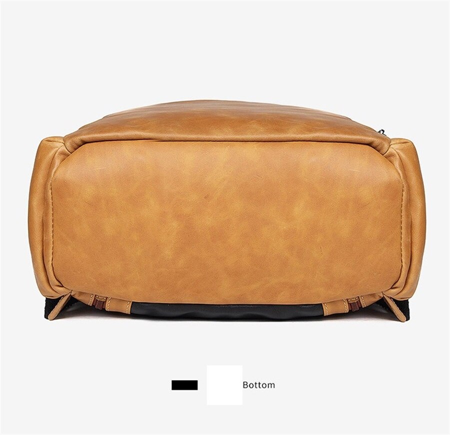 Leather Men Casual 17-Inch Laptop Backpack Travel Backpack Waterproof Men Top Quality Retro Genuine Cowhide First Layer Knapsack