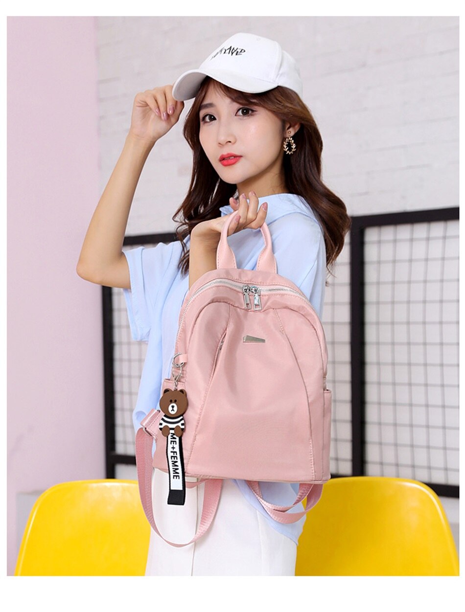 Simple Shoulders Women Bag Fashion Waterproof Nylon Cloth Shoulders Bag Korean Version Of The Wild Mini Shopping Travel Backpack