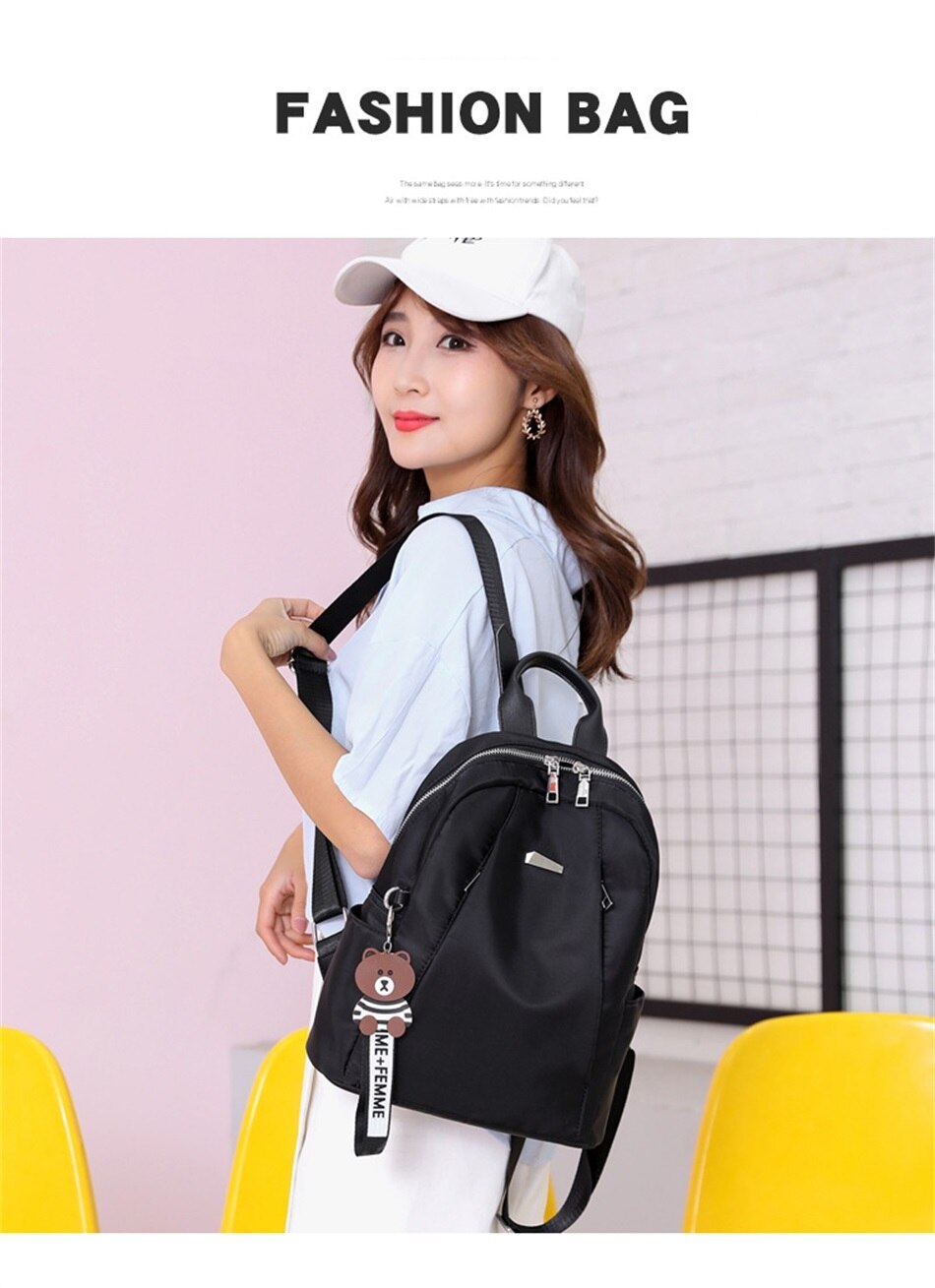 Simple Shoulders Women Bag Fashion Waterproof Nylon Cloth Shoulders Bag Korean Version Of The Wild Mini Shopping Travel Backpack