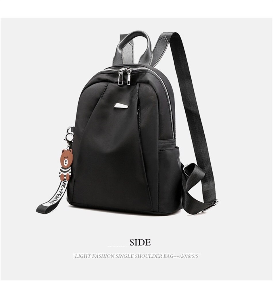 Simple Shoulders Women Bag Fashion Waterproof Nylon Cloth Shoulders Bag Korean Version Of The Wild Mini Shopping Travel Backpack