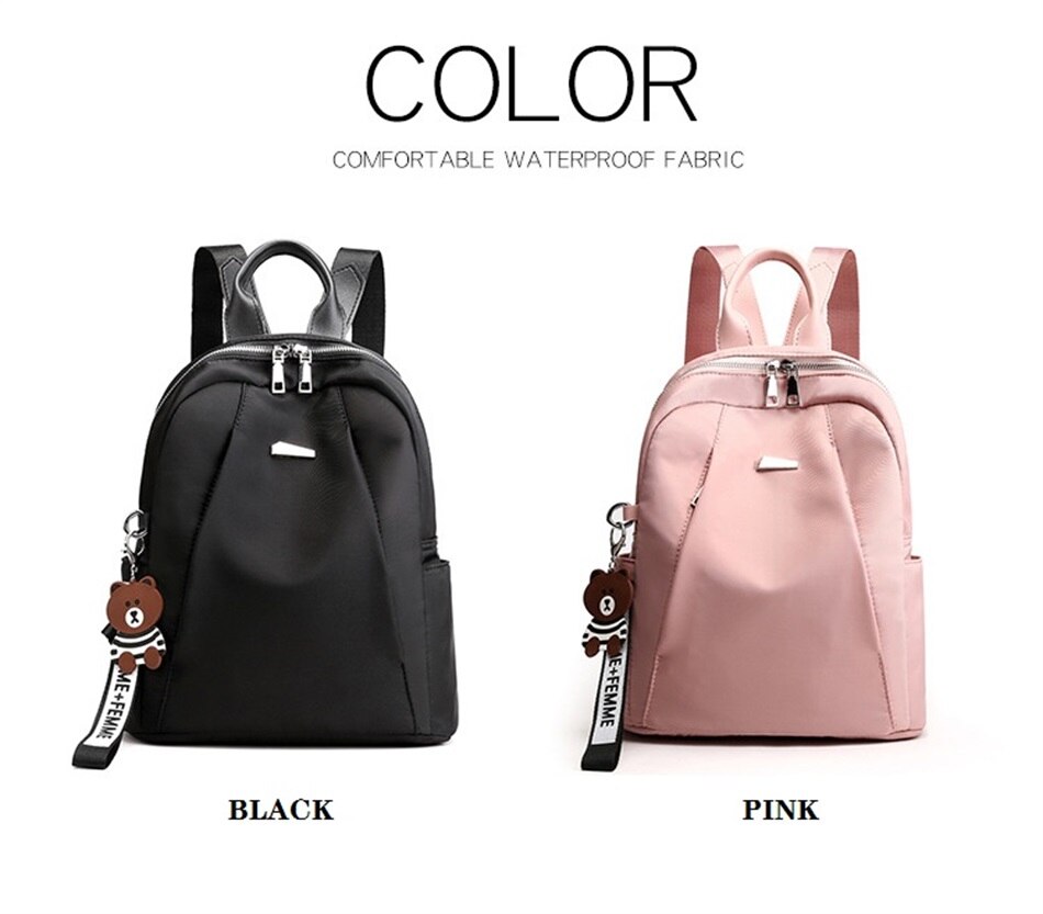Simple Shoulders Women Bag Fashion Waterproof Nylon Cloth Shoulders Bag Korean Version Of The Wild Mini Shopping Travel Backpack