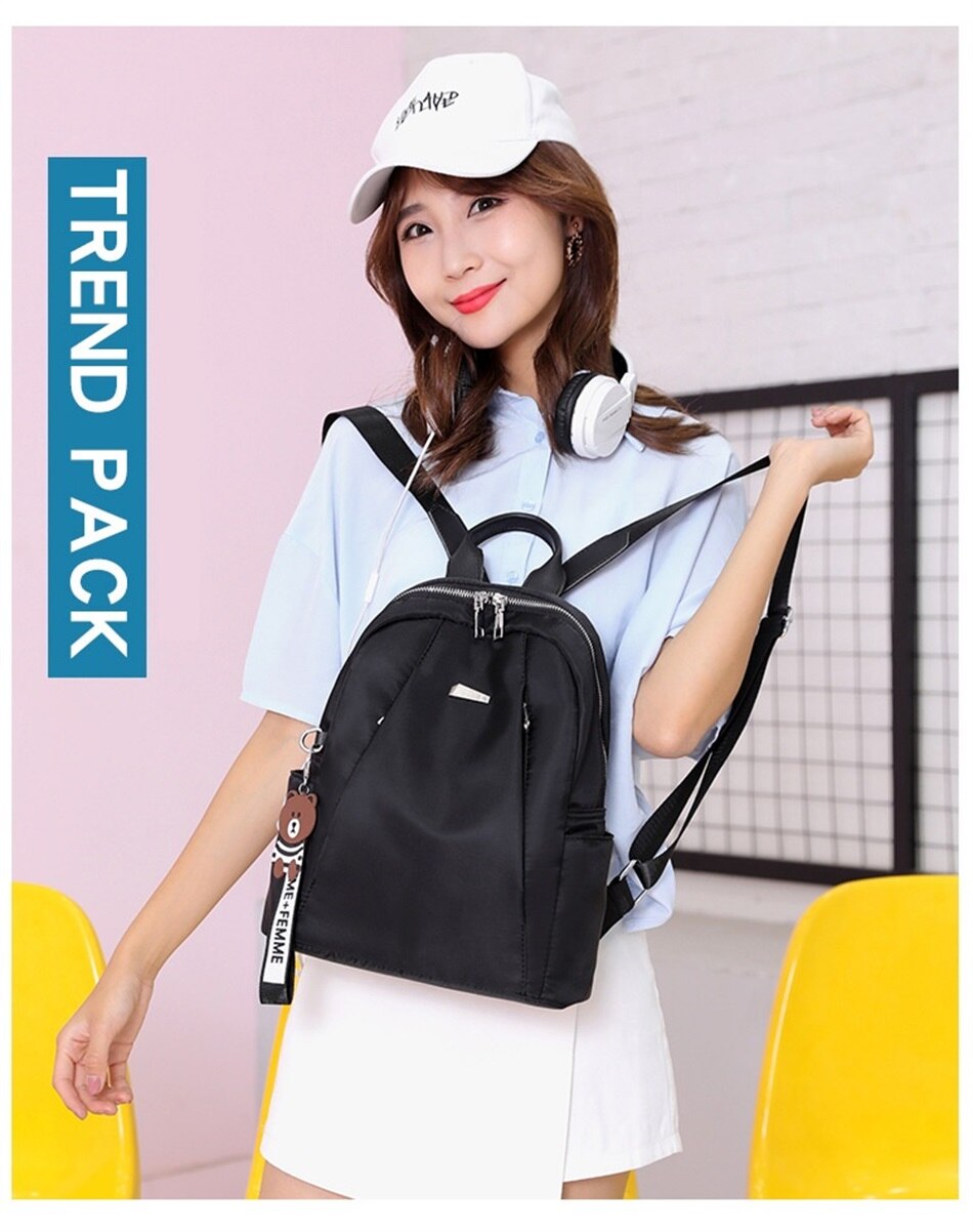 Simple Shoulders Women Bag Fashion Waterproof Nylon Cloth Shoulders Bag Korean Version Of The Wild Mini Shopping Travel Backpack