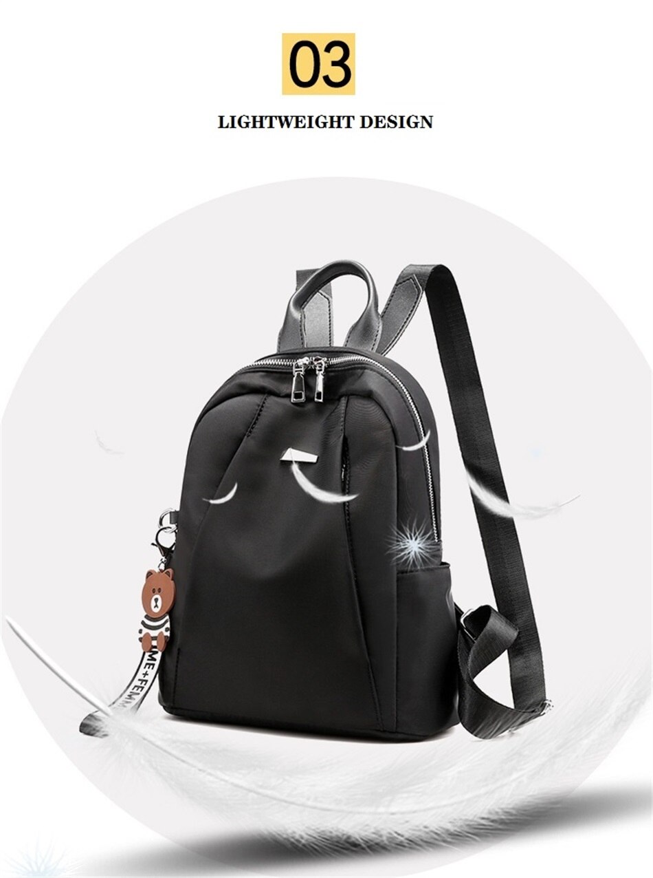 Simple Shoulders Women Bag Fashion Waterproof Nylon Cloth Shoulders Bag Korean Version Of The Wild Mini Shopping Travel Backpack