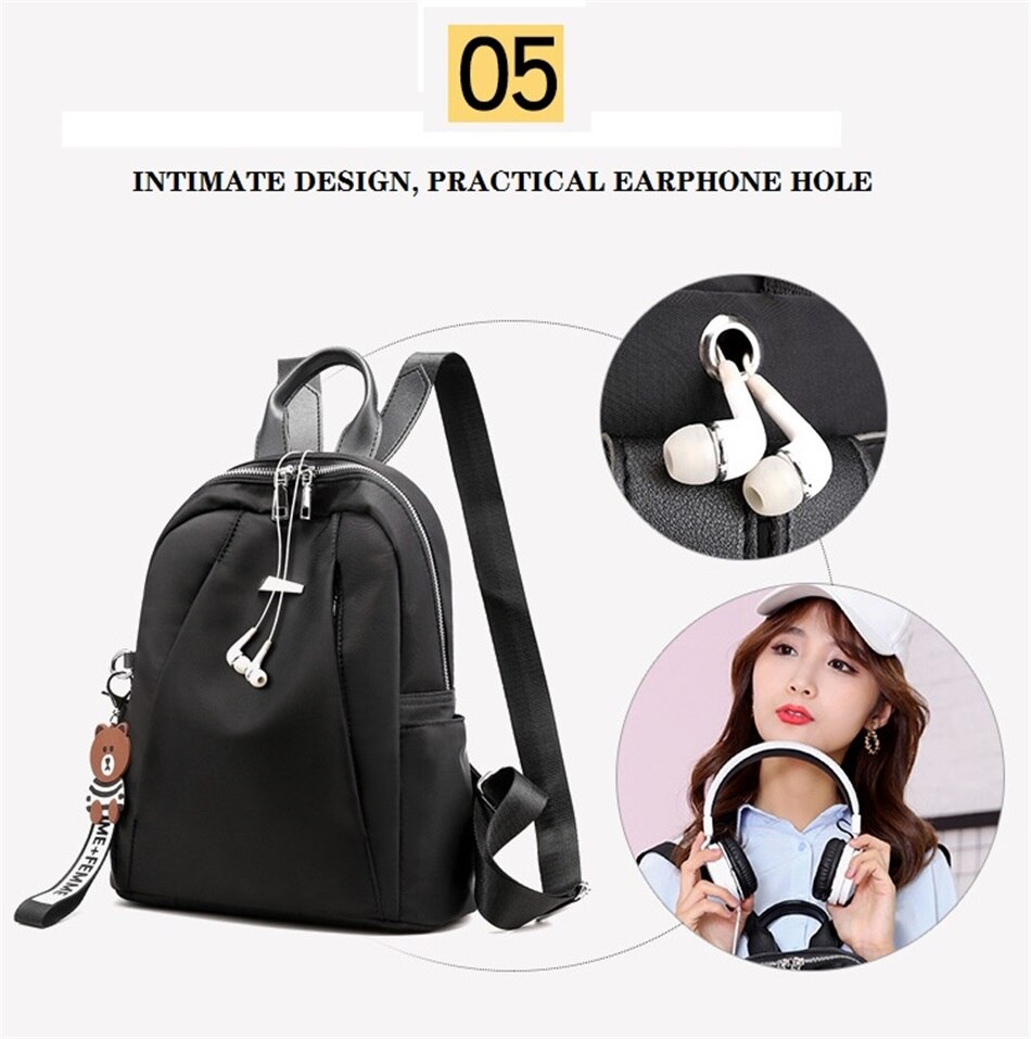 Simple Shoulders Women Bag Fashion Waterproof Nylon Cloth Shoulders Bag Korean Version Of The Wild Mini Shopping Travel Backpack