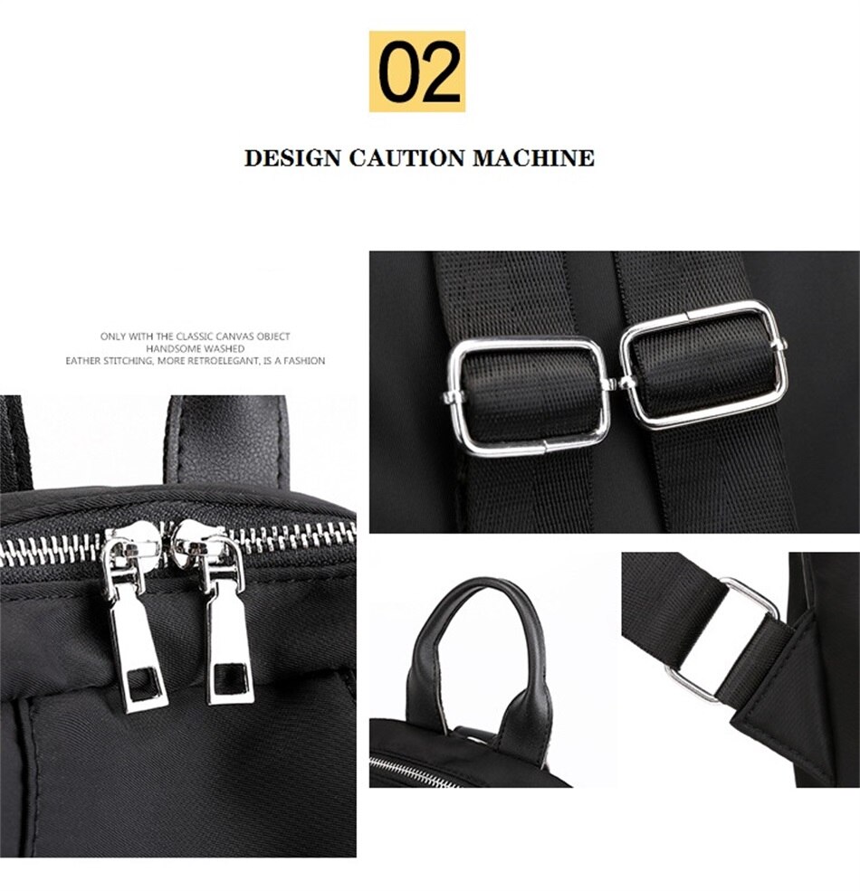 Simple Shoulders Women Bag Fashion Waterproof Nylon Cloth Shoulders Bag Korean Version Of The Wild Mini Shopping Travel Backpack