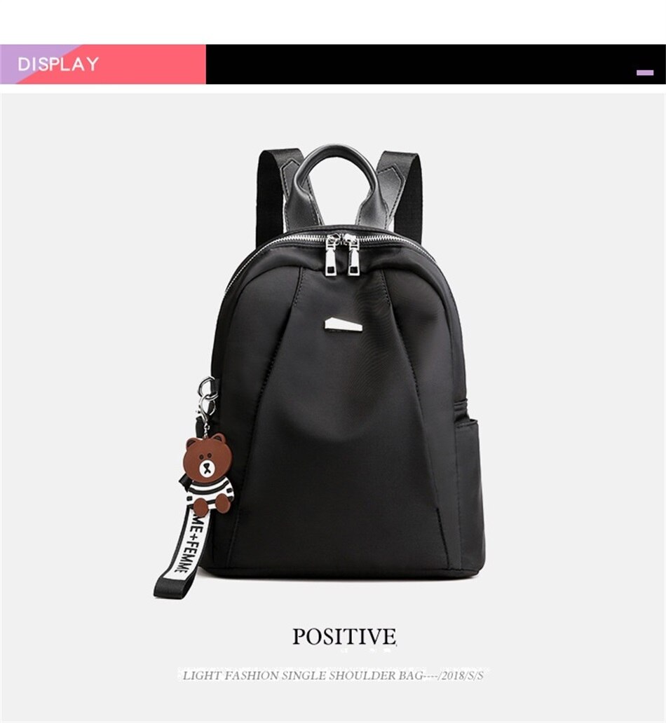 Simple Shoulders Women Bag Fashion Waterproof Nylon Cloth Shoulders Bag Korean Version Of The Wild Mini Shopping Travel Backpack