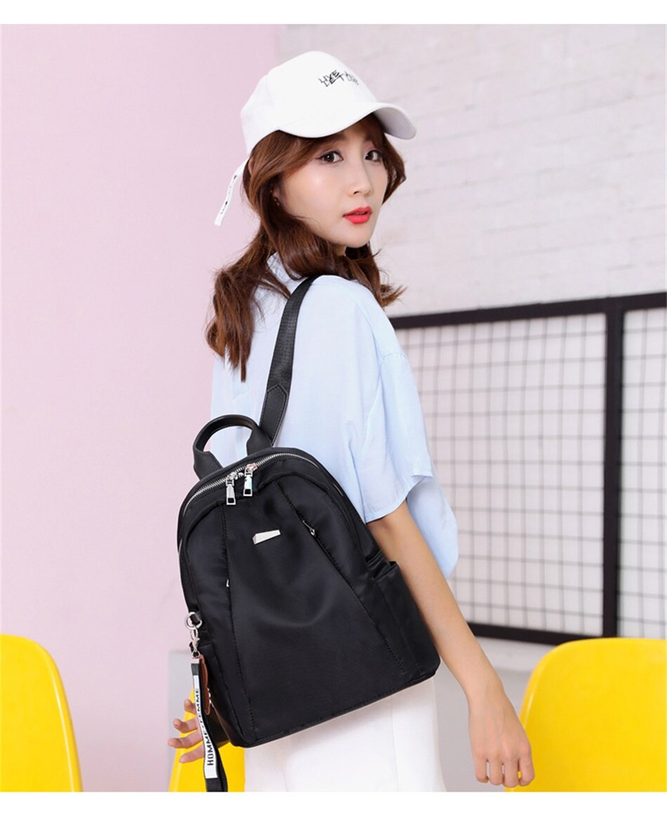 Simple Shoulders Women Bag Fashion Waterproof Nylon Cloth Shoulders Bag Korean Version Of The Wild Mini Shopping Travel Backpack