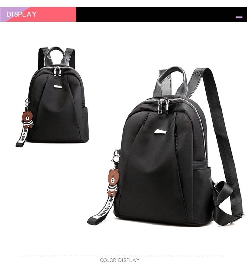 Simple Shoulders Women Bag Fashion Waterproof Nylon Cloth Shoulders Bag Korean Version Of The Wild Mini Shopping Travel Backpack