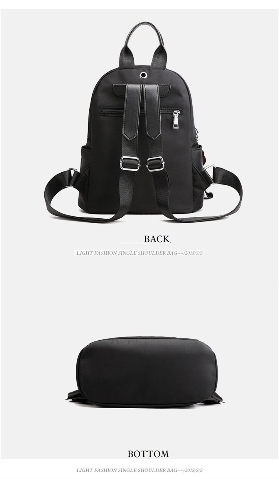 Simple Shoulders Women Bag Fashion Waterproof Nylon Cloth Shoulders Bag Korean Version Of The Wild Mini Shopping Travel Backpack