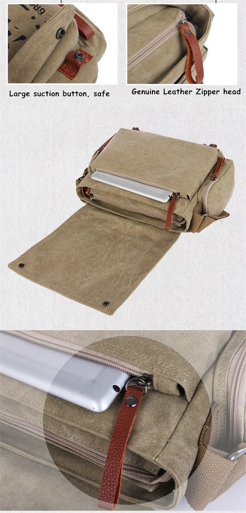 Men's Vintage Messenger Bags Quality Canvas Shoulder Bag Men Casual Business Crossbody School Bag Sports Printing Travel Handbag