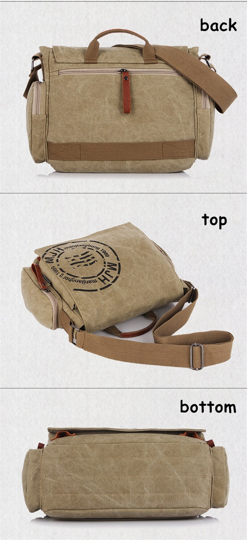 Men's Vintage Messenger Bags Quality Canvas Shoulder Bag Men Casual Business Crossbody School Bag Sports Printing Travel Handbag