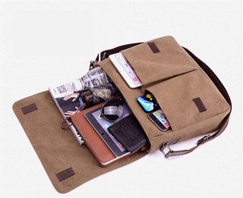 2019 New Fashion Trends Canvas Bags  Business Documents Solid Color Male Bags Urban Leisure Sport Travel Messenger Shoulder Bags