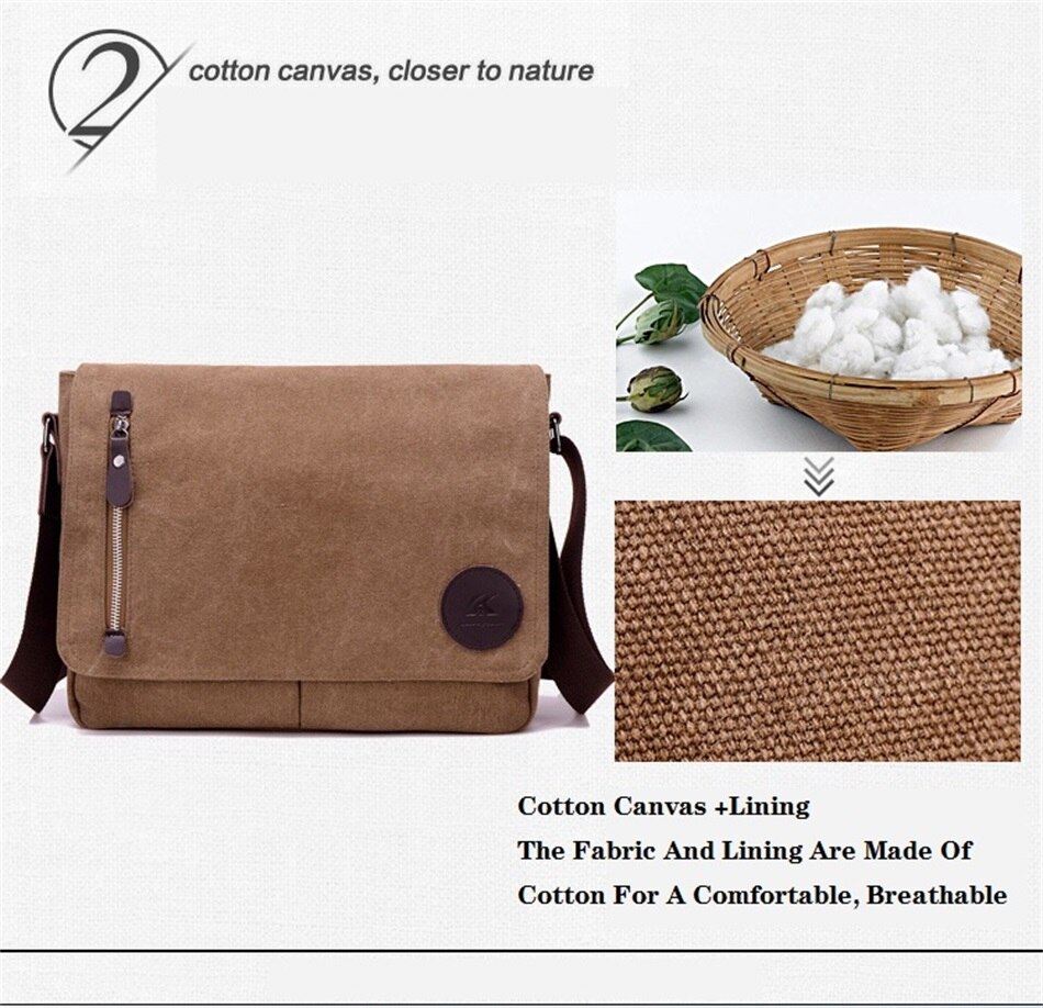 2019 New Fashion Trends Canvas Bags  Business Documents Solid Color Male Bags Urban Leisure Sport Travel Messenger Shoulder Bags